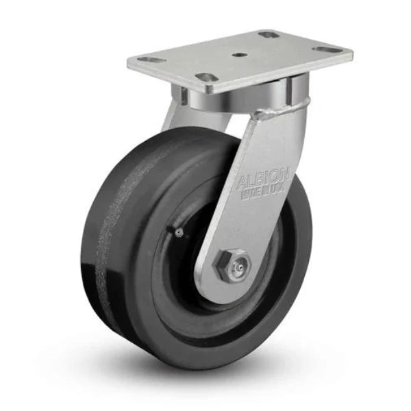 Albion Casters 6"x3" Kingpinless Top Lock Caster with Phenolic Wheel - Heavy-Duty USA-Made, 2000 lb Load Capacity, SKU 310TM06501S Albion-Casters