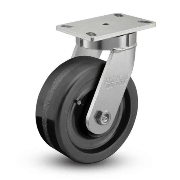Albion-Casters 8"x3" USA-Made Kingpinless Top Lock Caster with Phenolic Wheel, 2500 lb Capacity - Model 310TM08501S Albion-Casters
