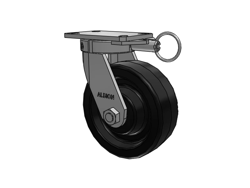 Albion Casters Kingpinless 8" x 3" Phenolic Caster with Swivel Lock & 6.25" x 4.5" Plate - High-Durability USA Industrial Caster | Model 310TM08501SL Albion-Casters