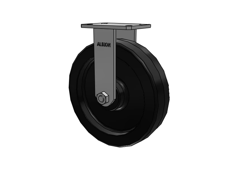 Albion Casters Kingpinless 12" x 3" Phenolic Rigid Caster with 6.25" x 4.5" Plate - Heavy-Duty USA Caster for Industrial Applications - Model 310TM12501R Albion-Casters