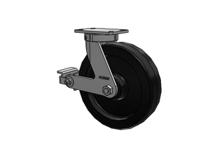Albion 310TM12501SP 12" x 3" Phenolic Rigid Kingpinless Caster w/ Brake