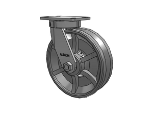 Albion 310VG10501S 10" x 3" Cast Iron Kingpinless V-Groove Caster
