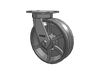 Albion Casters Kingpinless 10" x 3" Cast Iron V-Groove Wheel Caster with 6.25" x 4.5" Plate - Heavy Duty, Smooth Operation for Industrial Equipment - Model 310VG10501S Albion-Casters