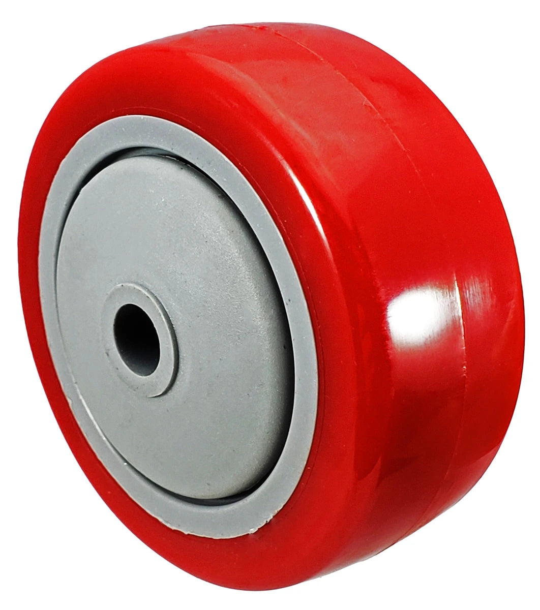 3" x 1-1/4" Red Polyurethane Wheel for Casters or Equipment 250 lbs Capacity CasterHQ