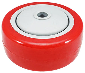3" x 1-1/4" Red Polyurethane Wheel for Casters or Equipment 250 lbs Capacity CasterHQ