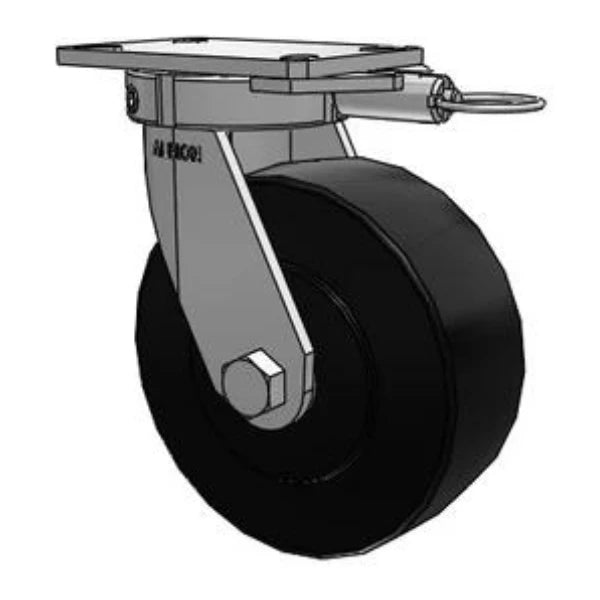 Stainless HD Kingpinless 8"x3" Trionix Nylon Caster with Swivel Lock - 3000 lb Load Capacity Albion-Casters
