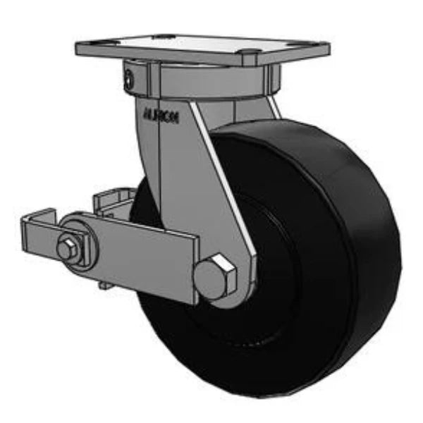 Stainless Steel HD Kingpinless 8"x3" Trionix Nylon Caster with Poly-Cam Brake, 3000 lb Capacity Albion-Casters