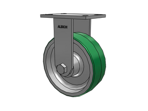 Albion 330PD08501R 8" x 3" Poly-on-Aluminum Rigid Stainless Caster