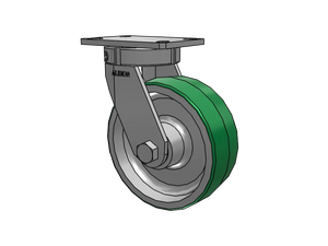 Albion 330PD08501S 8"x3" Poly-on-Aluminum Stainless Kingpinless Caster