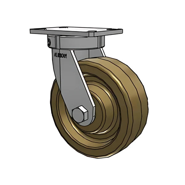 Heavy-Duty Stainless Steel Kingpinless Caster - 8"x3" High-Heat Phenolic Wheel Albion-Casters