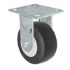 Durastar Medium Heavy Duty 34 Series - 4" x 2" Donut Thermoplastic Rubber Rigid Caster - 300 lb Capacity, & 4" x 4-1/2" Top Plate Durastar