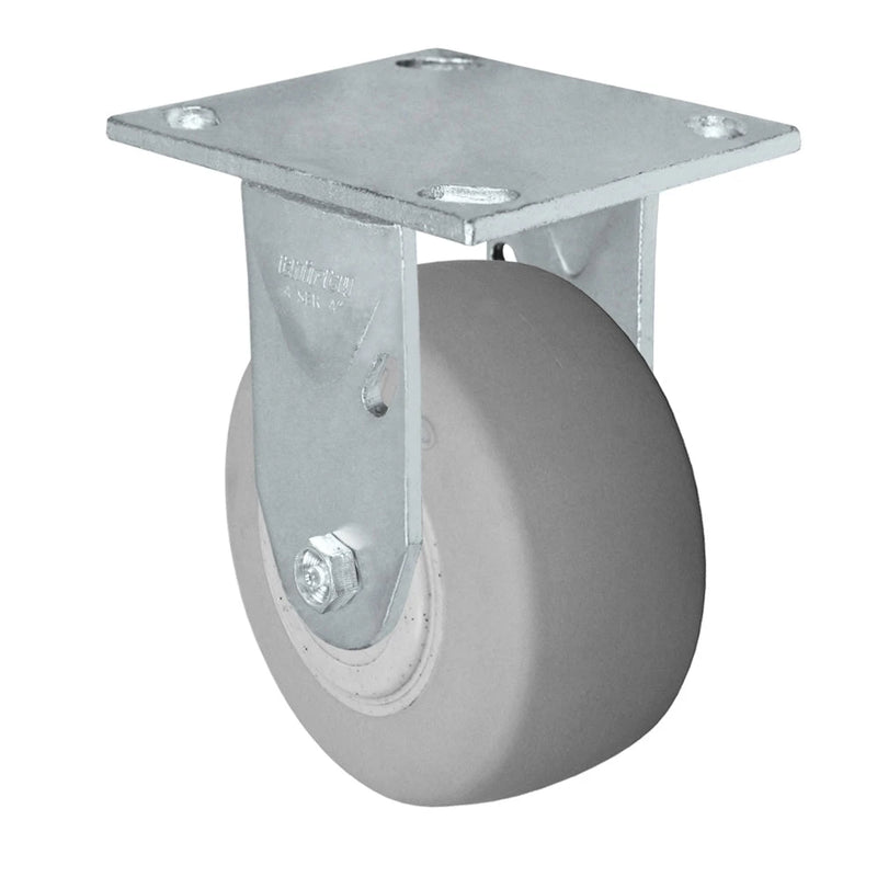 Durastar Medium Heavy Duty 34 Series - 4" x 2" Duratek Donut High Tech Rubber Rigid Caster - 450 lb Capacity, & 4" x 4-1/2" Top Plate Durastar