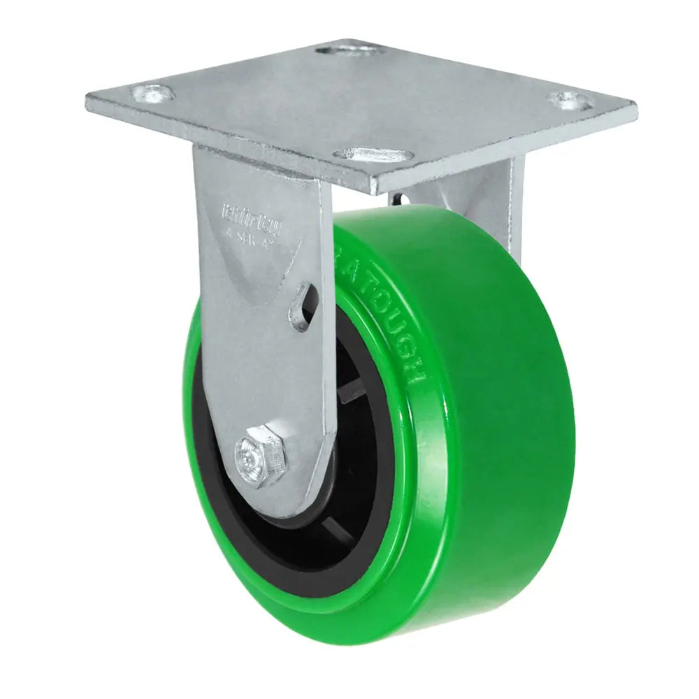 Durastar Medium Heavy Duty 34 Series - 4" x 2" Polyurethane on Glass-filled Nylon - MU (10mm Thick Tread) Rigid Caster - 800 lb Capacity, & 4" x 4-1/2" Top Plate -  | CasterHQ