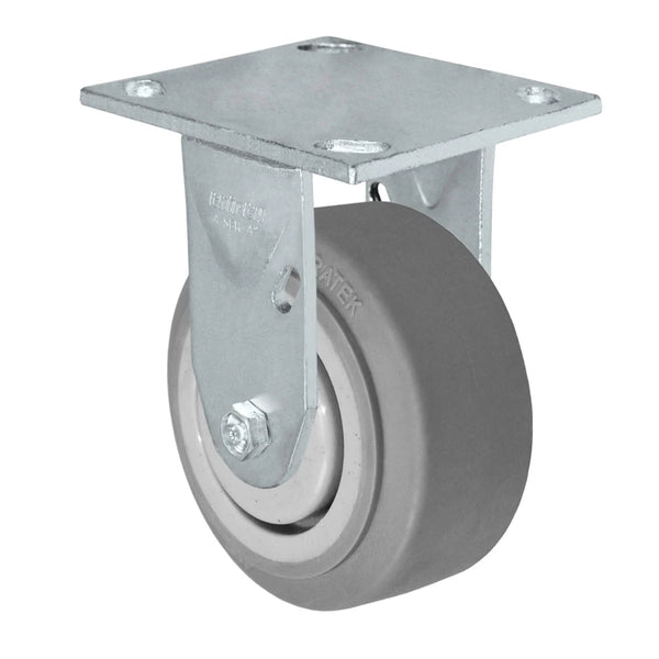 Durastar Medium Heavy Duty 34 Series - 4" x 2" Duratek High Tech Rubber Rigid Caster - 450 lb Capacity, & 4" x 4-1/2" Top Plate Durastar
