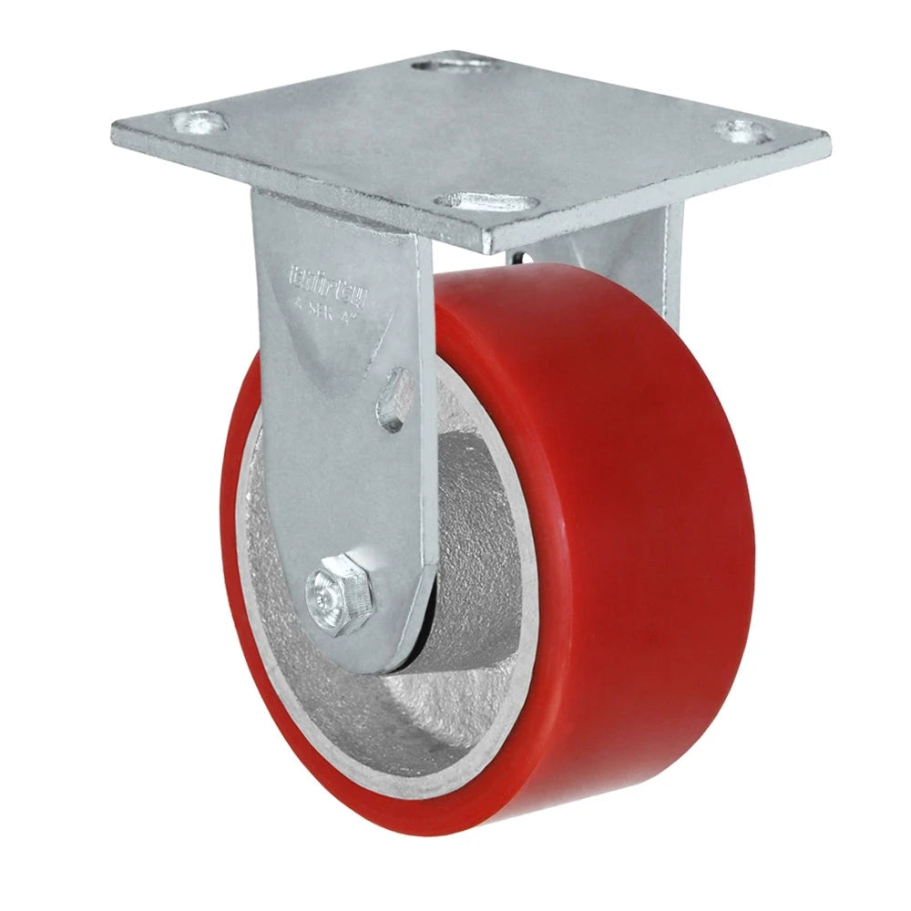 Durastar Medium Heavy Duty 34 Series - 4" x 2" Polyurethane on Steel Rigid Caster - 700 lb Capacity, & 4" x 4-1/2" Top Plate Durastar