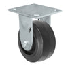 Durastar Medium Heavy Duty 34 Series - 4" x 2" Rubber on Steel Rigid Caster - 400 lb Capacity, & 4" x 4-1/2" Top Plate Durastar