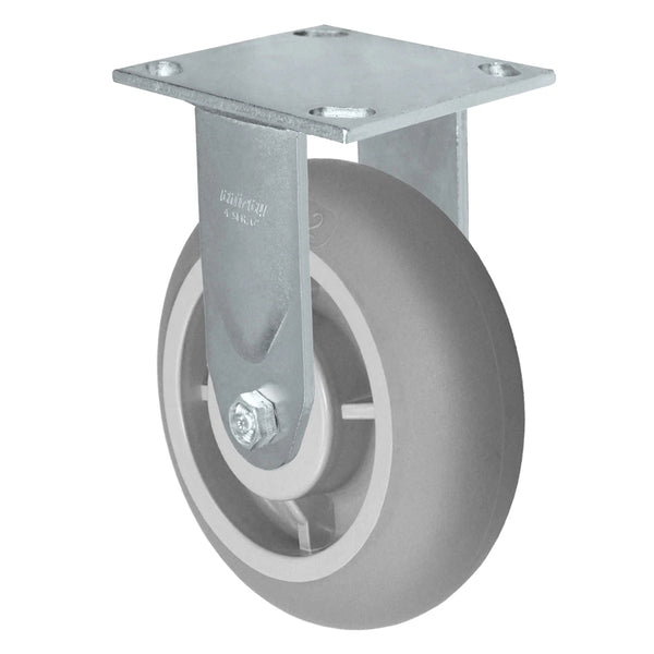 Durastar Medium Heavy Duty 34 Series - 5" x 2" Donut Thermoplastic Rubber Rigid Caster - 350 lb Capacity, & 4" x 4-1/2" Top Plate Durastar