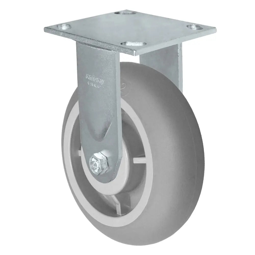 Durastar Medium Heavy Duty 34 Series - 5" x 2" Donut Thermoplastic Rubber Rigid Caster - 350 lb Capacity, & 4" x 4-1/2" Top Plate -  | CasterHQ