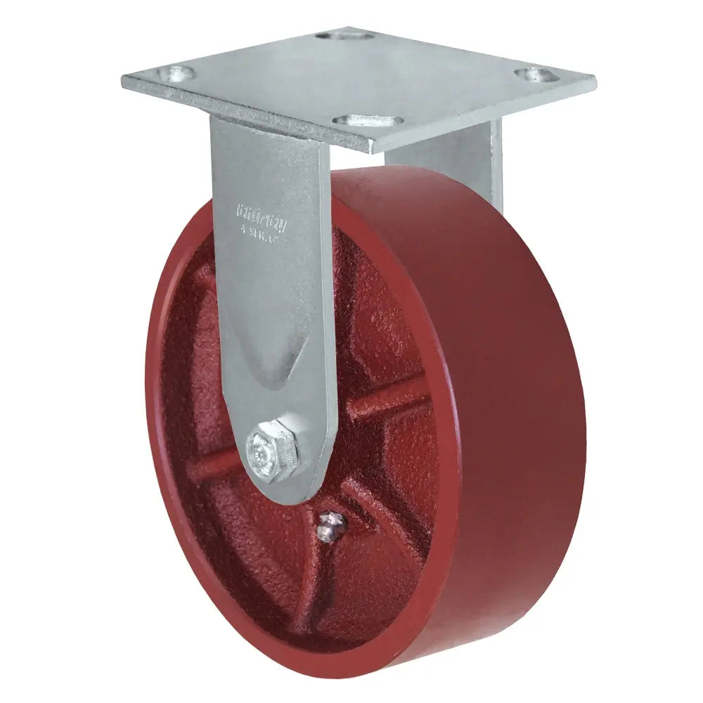 Durastar Medium Heavy Duty 34 Series - 5" x 2" Ductile Steel Rigid Caster - 1250 lb Capacity, & 4" x 4-1/2" Top Plate -  | CasterHQ