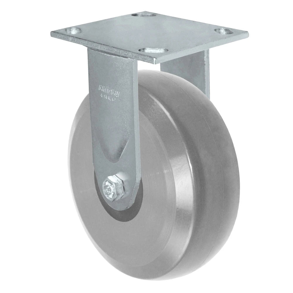 Durastar Medium Heavy Duty 34 Series - 5" x 2" Heavy Duty Solid Polyurethane on Glass-filled Nylon Rigid Caster - 1250 lb Capacity, & 4" x 4-1/2" Top Plate Durastar