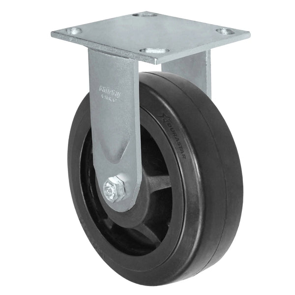 Durastar Medium Heavy Duty 34 Series - 5" x 2" Rubber on Glass-filled Nylon Rigid Caster - 450 lb Capacity, & 4" x 4-1/2" Top Plate Durastar