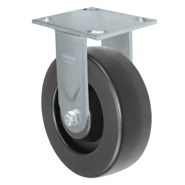 Durastar Medium Heavy Duty 34 Series - 6" x 2" Heavy Duty Polyolefin Rigid Caster - 1000 lb Capacity, & 4" x 4-1/2" Top Plate Durastar