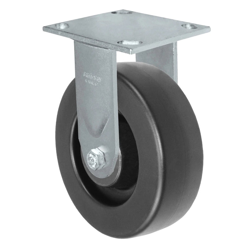 Durastar Medium Heavy Duty 34 Series - 6" x 2" Heavy Duty Polyolefin Rigid Caster - 1000 lb Capacity, & 4" x 4-1/2" Top Plate Durastar