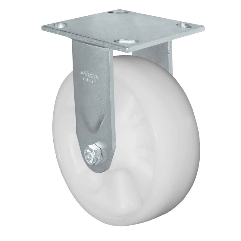 Durastar Medium Heavy Duty 34 Series - 6" x 2" Nylon Rigid Caster - 1200 lb Capacity, & 4" x 4-1/2" Top Plate Durastar