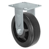 Durastar Medium Heavy Duty 34 Series - 6" x 2" Rubber on Glass-filled Nylon Rigid Caster - 550 lb Capacity, & 4" x 4-1/2" Top Plate Durastar