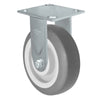 Durastar Medium Heavy Duty 34 Series - 6" x 2" Thermoplastic Rubber Rigid Caster - 500 lb Capacity, & 4" x 4-1/2" Top Plate Durastar
