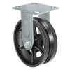 Durastar Medium Heavy Duty 34 Series - 6" x 2" V-Groove Rigid Caster - 1200 lb Capacity, & 4" x 4-1/2" Top Plate Durastar