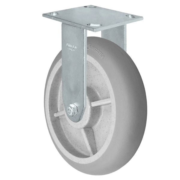 Durastar Medium Heavy Duty 34 Series - 8" x 2" Duratek Donut High Tech Rubber Rigid Caster - 675 lb Capacity, & 4" x 4-1/2" Top Plate Durastar