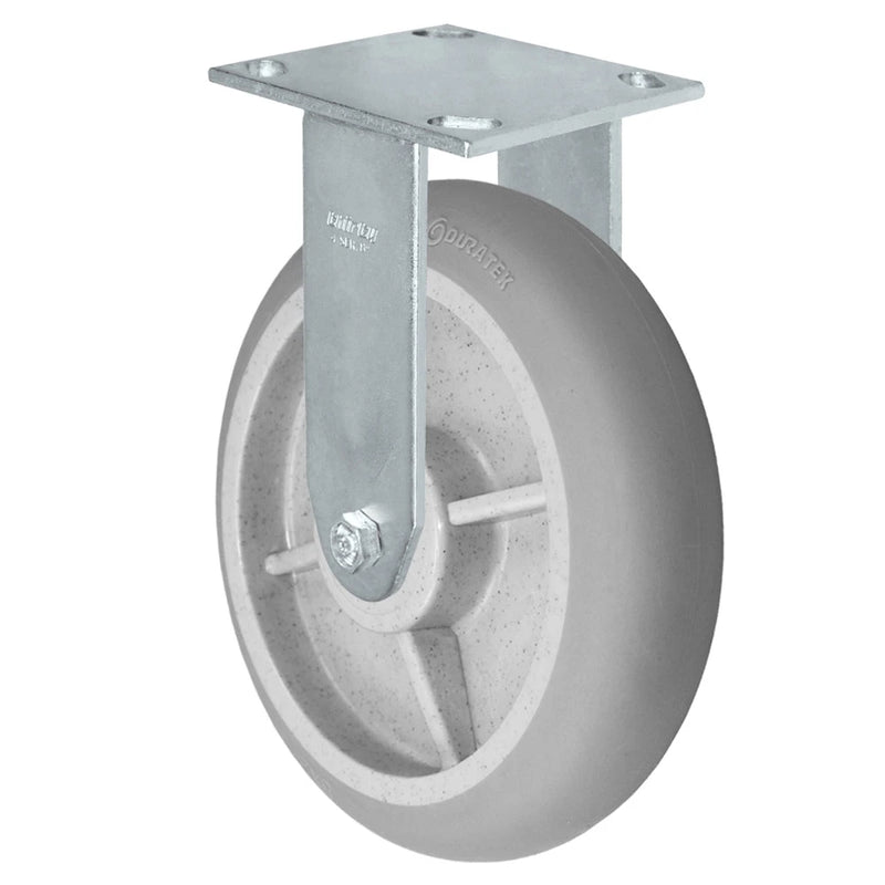 Durastar Medium Heavy Duty 34 Series - 8" x 2" Duratek Donut High Tech Rubber Rigid Caster - 675 lb Capacity, & 4" x 4-1/2" Top Plate Durastar