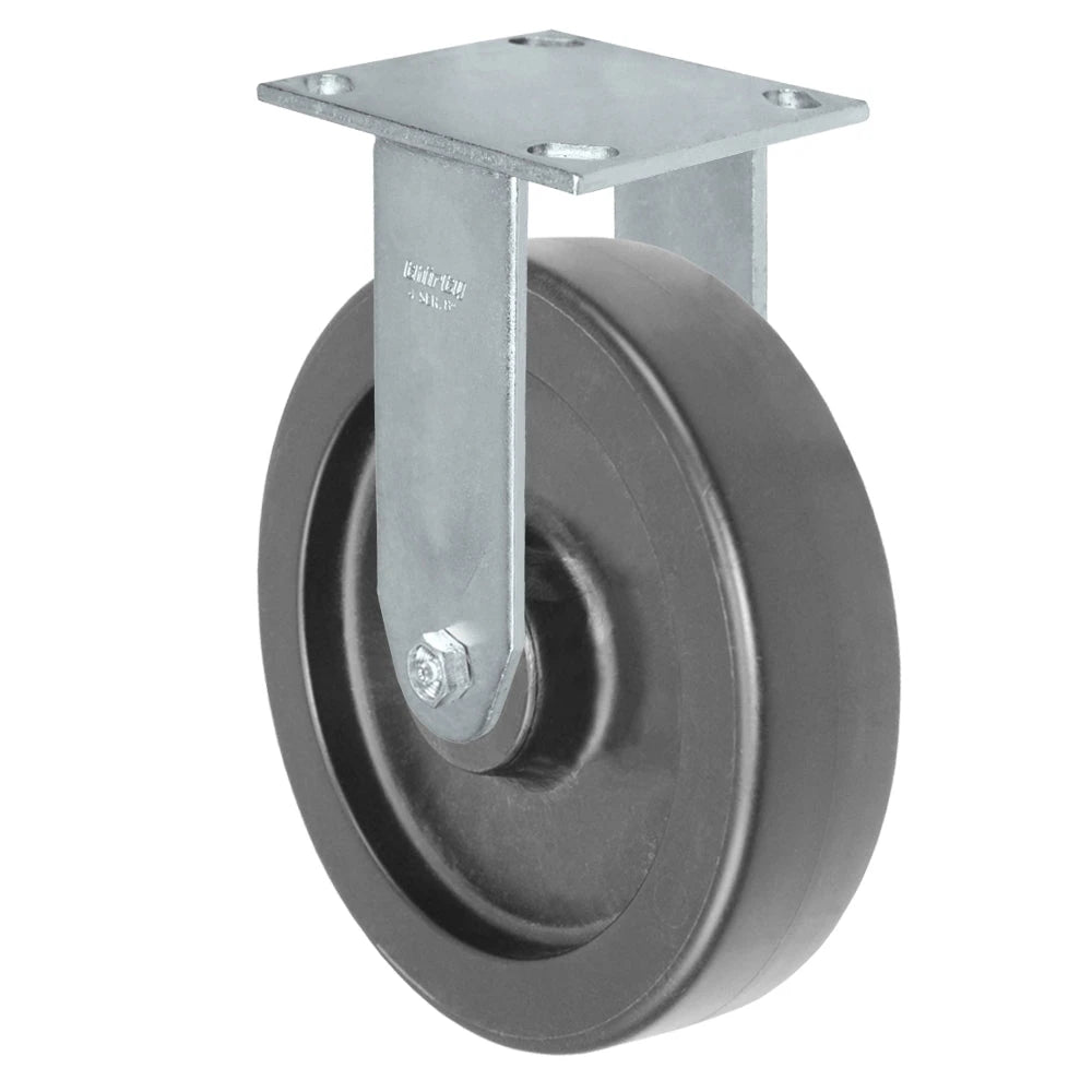 Durastar Medium Heavy Duty 34 Series - 8" x 2" Heavy Duty Polyolefin Rigid Caster - 1200 lb Capacity, & 4" x 4-1/2" Top Plate Durastar
