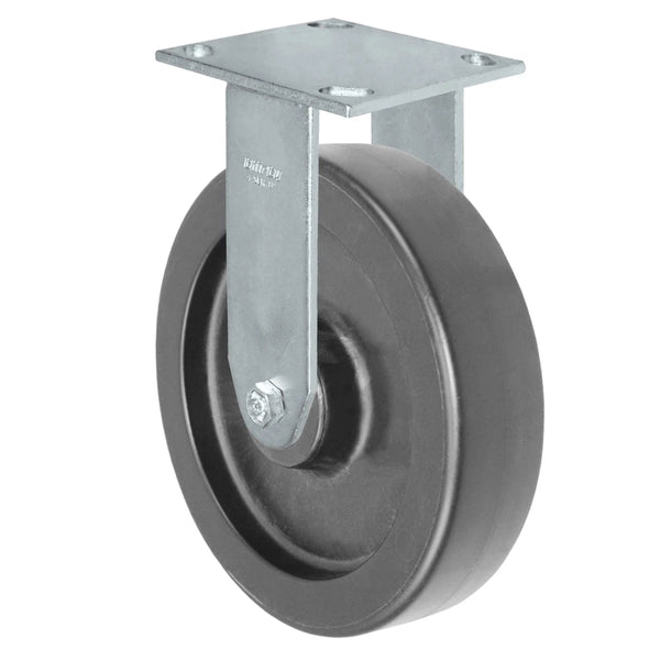 Durastar Medium Heavy Duty 34 Series - 8" x 2" Heavy Duty Polyolefin Rigid Caster - 1200 lb Capacity, & 4" x 4-1/2" Top Plate Durastar