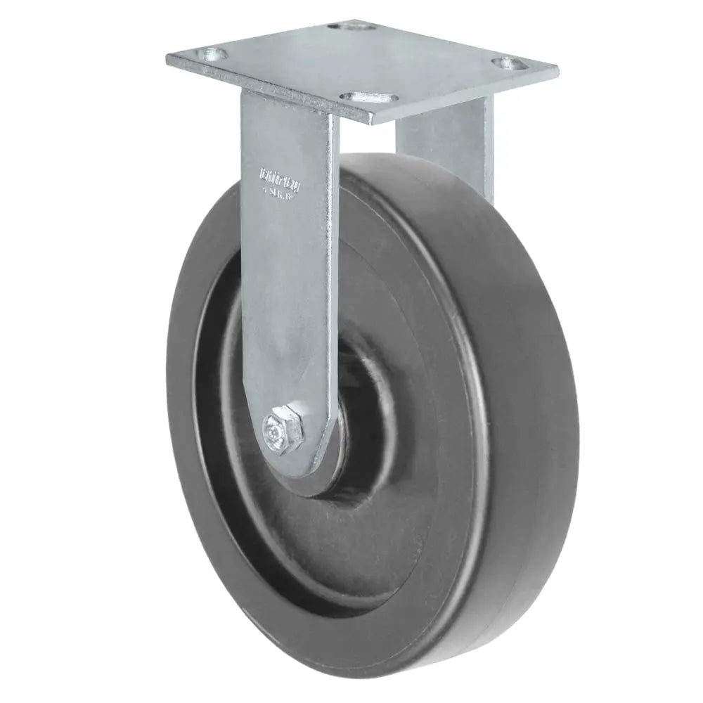 Durastar Medium Heavy Duty 34 Series - 8" x 2" Heavy Duty Polyolefin Rigid Caster - 1200 lb Capacity, & 4" x 4-1/2" Top Plate -  | CasterHQ