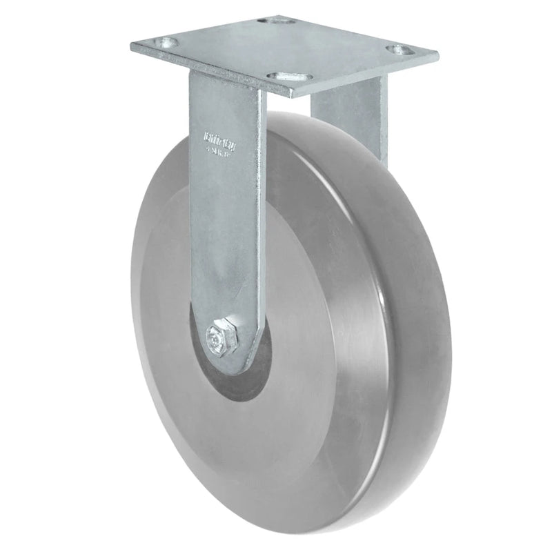 Durastar Medium Heavy Duty 34 Series - 8" x 2" Heavy Duty Solid Polyurethane on Glass-filled Nylon Rigid Caster - 1250 lb Capacity, & 4" x 4-1/2" Top Plate Durastar