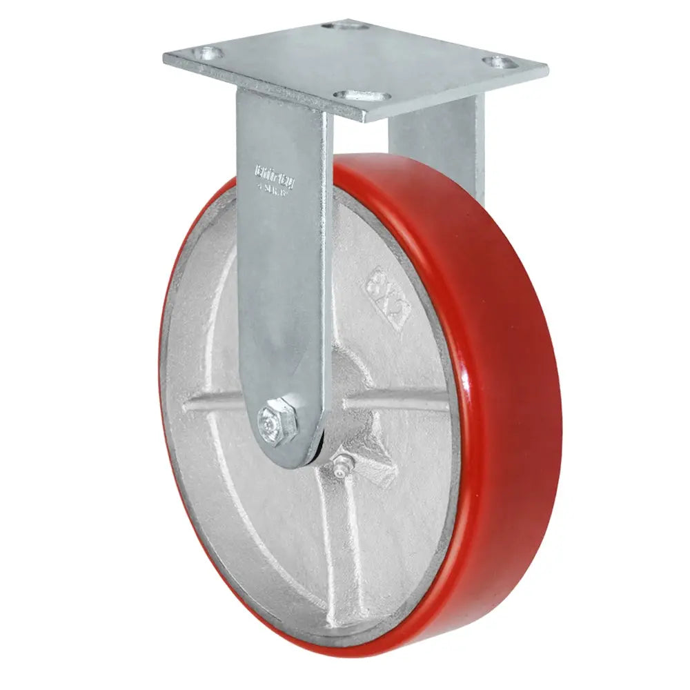 Durastar Medium Heavy Duty 34 Series - 8" x 2" Polyurethane on Steel Rigid Caster - 1250 lb Capacity, & 4" x 4-1/2" Top Plate -  | CasterHQ