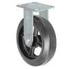 Durastar Medium Heavy Duty 34 Series - 8" x 2" Rubber on Steel Rigid Caster - 600 lb Capacity, & 4" x 4-1/2" Top Plate Durastar