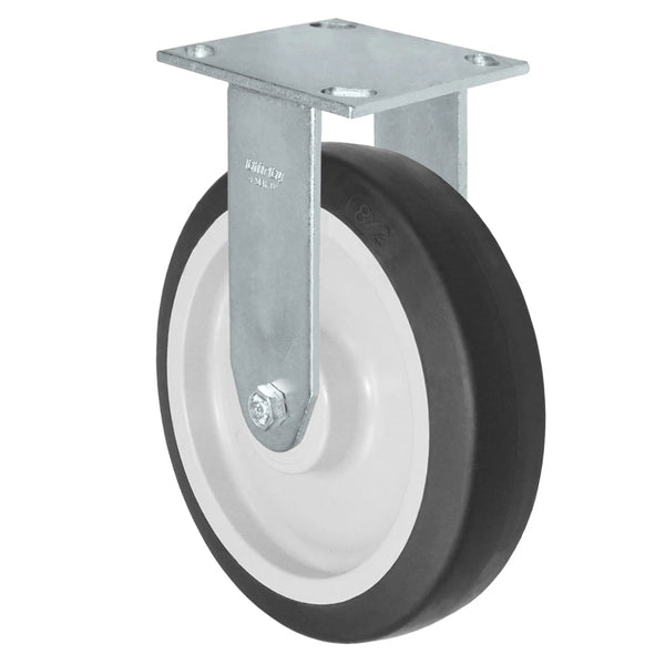 Durastar Medium Heavy Duty 34 Series - 8" x 2" Thermoplastic Rubber Rigid Caster - 600 lb Capacity, & 4" x 4-1/2" Top Plate Durastar