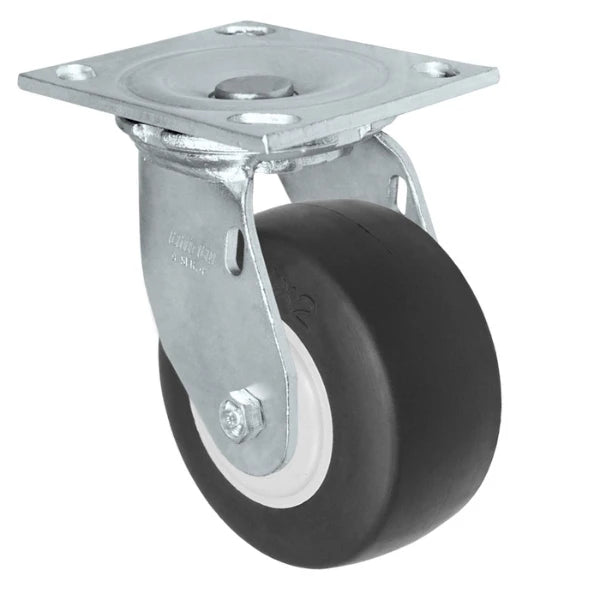Durastar Medium Heavy Duty 34 Series - 4" x 2" Donut Thermoplastic Rubber Swivel Caster - 300 lb Capacity, & 4" x 4-1/2" Top Plate Durastar