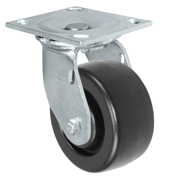 Durastar Medium Heavy Duty 34 Series - 4" x 2" Heavy Duty Polyolefin Swivel Caster - 700 lb Capacity, & 4" x 4-1/2" Top Plate Durastar