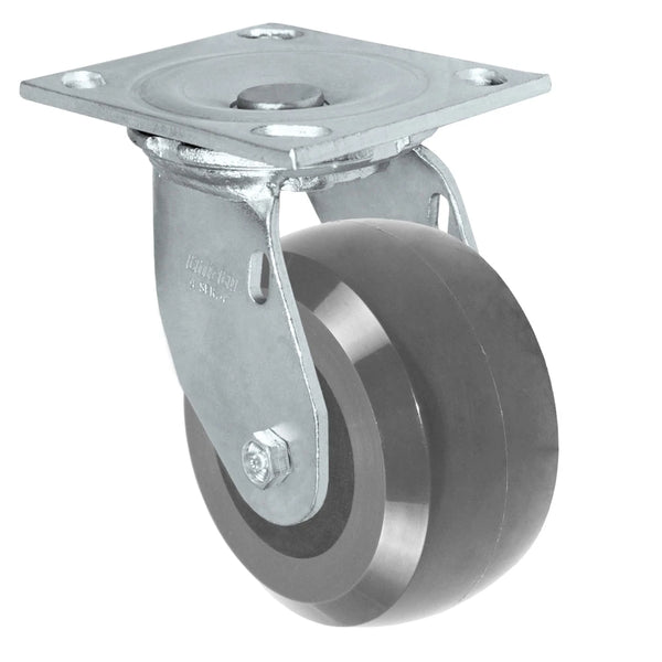 Durastar Medium Heavy Duty 34 Series - 4" x 2" Heavy Duty Solid Polyurethane on Glass-filled Nylon Swivel Caster - 1200 lb Capacity, & 4" x 4-1/2" Top Plate Durastar