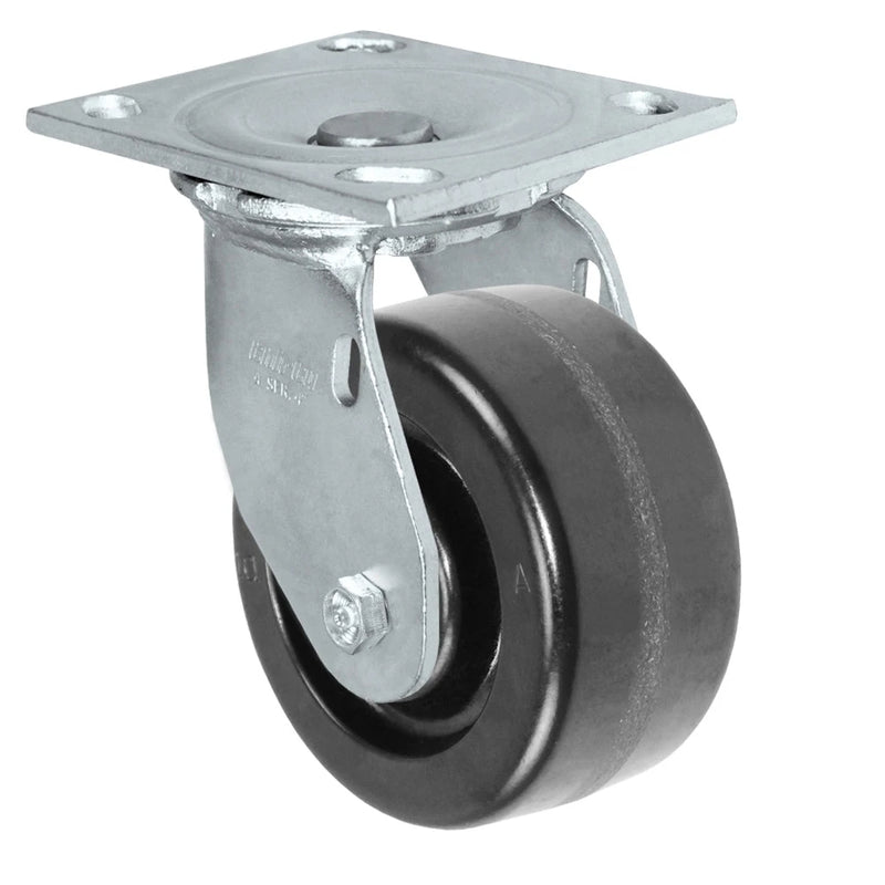 Durastar Medium Heavy Duty 34 Series - 4" x 2" Phenolic Swivel Caster - 800 lb Capacity, & 4" x 4-1/2" Top Plate Durastar