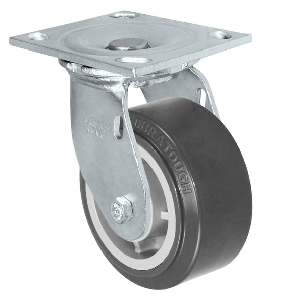 Durastar Medium Heavy Duty 34 Series - 4" x 2" DURATOUGH Polyurethane on Polyolefin Swivel Caster - 700 lb Capacity, & 4" x 4-1/2" Top Plate Durastar