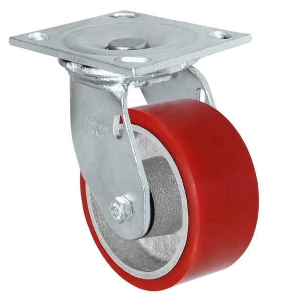 Durastar Medium Heavy Duty 34 Series - 4" x 2" Polyurethane on Steel Swivel Caster - 700 lb Capacity, & 4" x 4-1/2" Top Plate Durastar