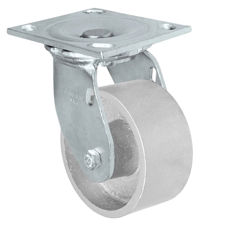 Durastar Medium Heavy Duty 34 Series - 4" x 2" Semi-Steel Swivel Caster - 700 lb Capacity, & 4" x 4-1/2" Top Plate Durastar
