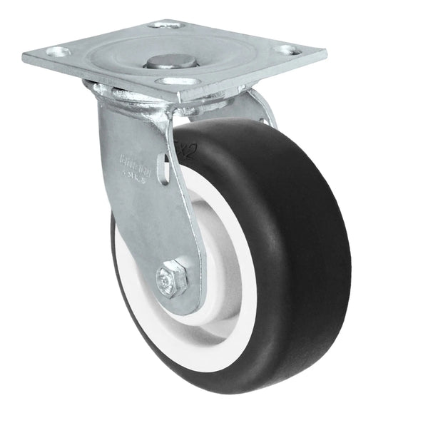 Durastar Medium Heavy Duty 34 Series - 5" x 2" Donut Thermoplastic Rubber Swivel Caster - 350 lb Capacity, & 4" x 4-1/2" Top Plate Durastar