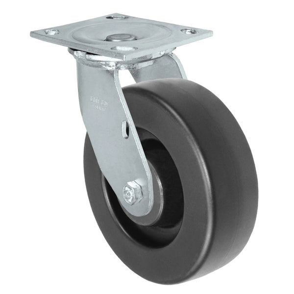 Durastar Medium Heavy Duty 34 Series - 5" x 2" Heavy Duty Polyolefin Swivel Caster - 900 lb Capacity, & 4" x 4-1/2" Top Plate Durastar