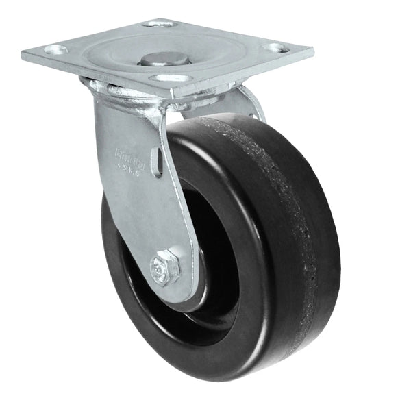 Durastar Medium Heavy Duty 34 Series - 5" x 2" Phenolic Swivel Caster - 1000 lb Capacity, & 4" x 4-1/2" Top Plate Durastar